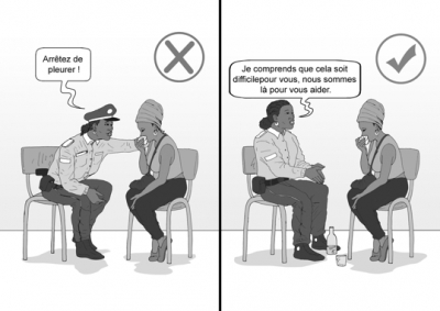 Prise en charge des victimes de violences bas&eacute;es sur le genre (VBG) par les forces de s&eacute;curit&eacute;